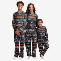 FOCO Chicago Bears Youth Ugly Pattern Family Holiday Pajamas -FOCO Shop 9K1B7FE2XNFCB g3