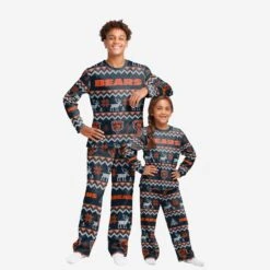 FOCO Chicago Bears Youth Ugly Pattern Family Holiday Pajamas