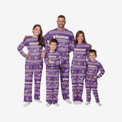 FOCO Minnesota Vikings Youth Ugly Pattern Family Holiday Pajamas -FOCO Shop 9K1B7FE2XNFMV g3