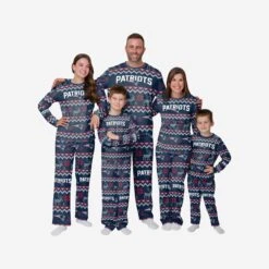 FOCO New England Patriots Youth Ugly Pattern Family Holiday Pajamas -FOCO Shop 9K1B7FE2XNFNP g3