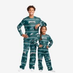 FOCO Philadelphia Eagles Youth Ugly Pattern Family Holiday Pajamas