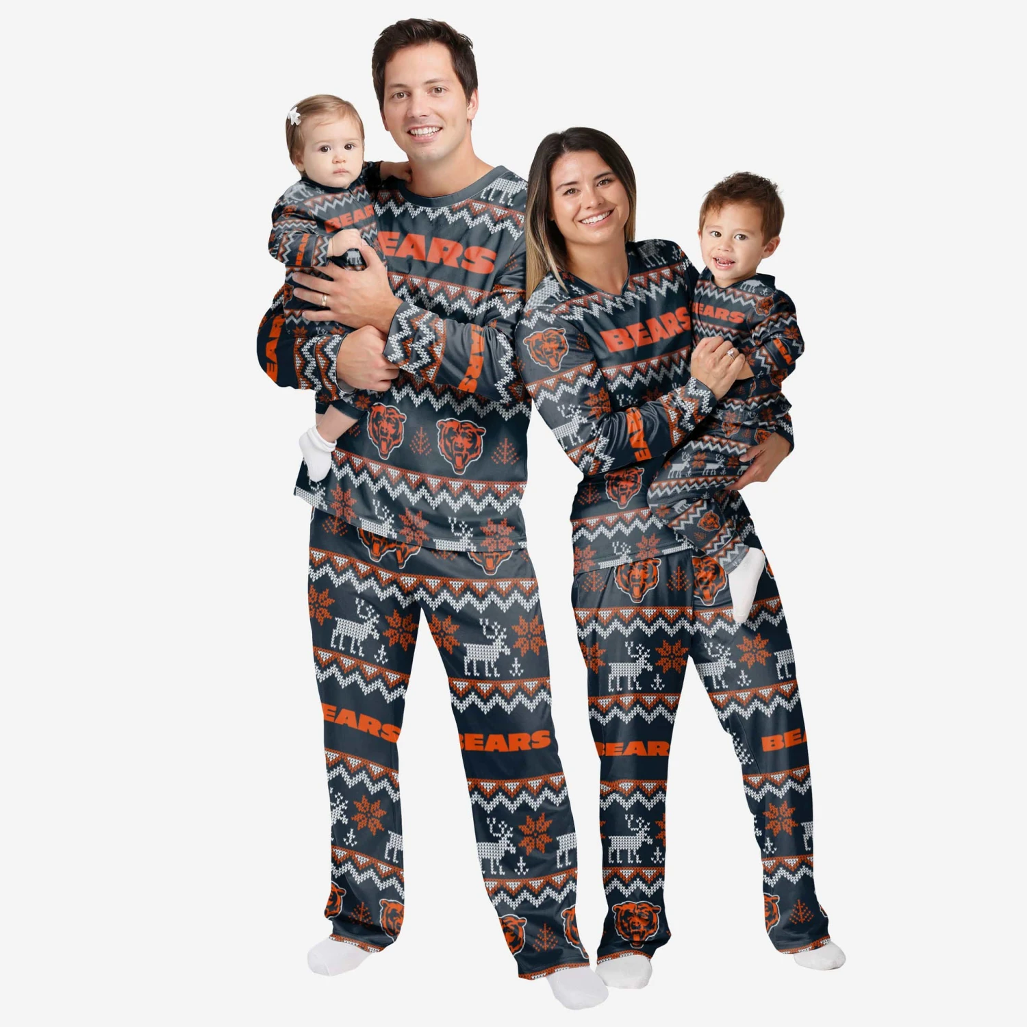 FOCO Chicago Bears Infant Ugly Pattern Family Holiday Pajamas 4 FOCO Chicago Bears Infant Ugly Pattern Family Holiday Pajamas - Image 2