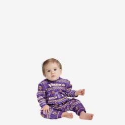FOCO Minnesota Vikings Infant Ugly Pattern Family Holiday Pajamas