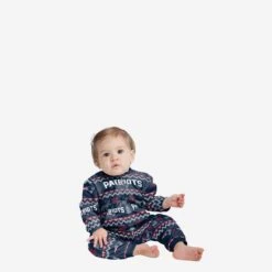 FOCO New England Patriots Infant Ugly Pattern Family Holiday Pajamas