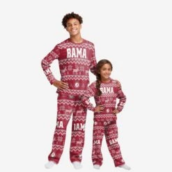 FOCO Alabama Crimson Tide Youth Ugly Pattern Family Holiday Pajamas