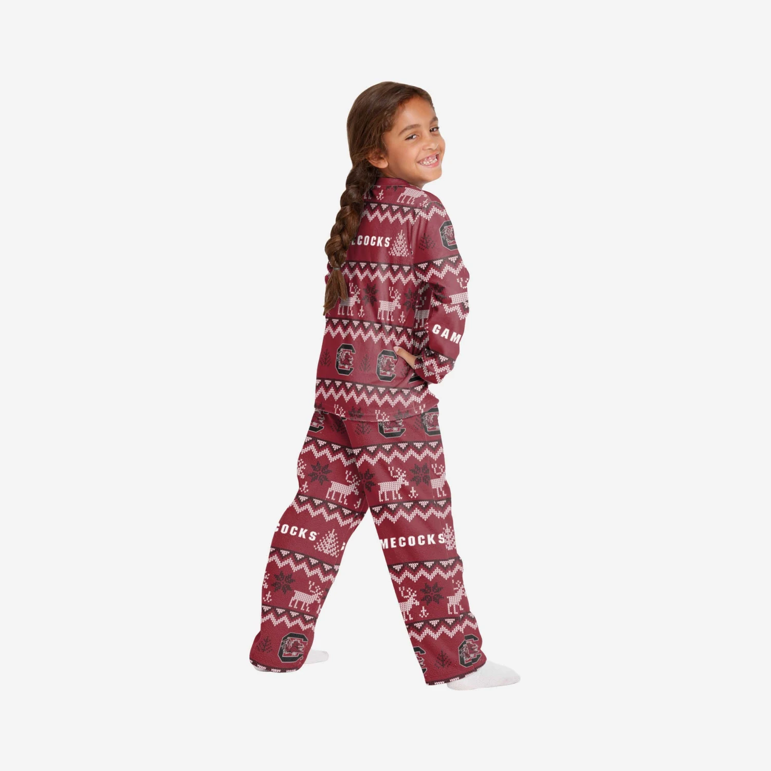 FOCO South Carolina Gamecocks Youth Ugly Pattern Family Holiday Pajamas 4 FOCO South Carolina Gamecocks Youth Ugly Pattern Family Holiday Pajamas - Image 2