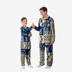 FOCO Navy Midshipmen Youth Busy Block Family Holiday Pajamas