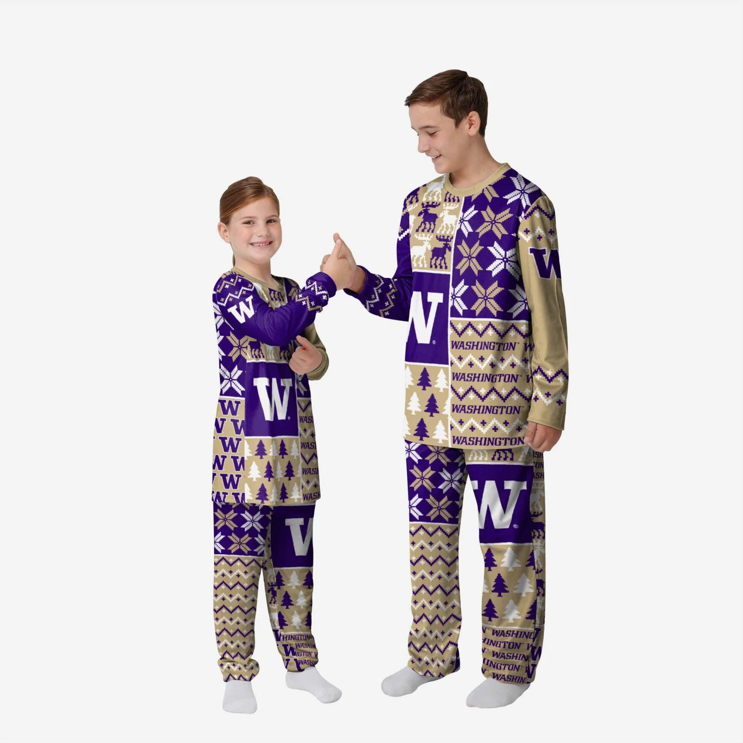 FOCO Washington Huskies Youth Busy Block Family Holiday Pajamas 3 FOCO Washington Huskies Youth Busy Block Family Holiday Pajamas