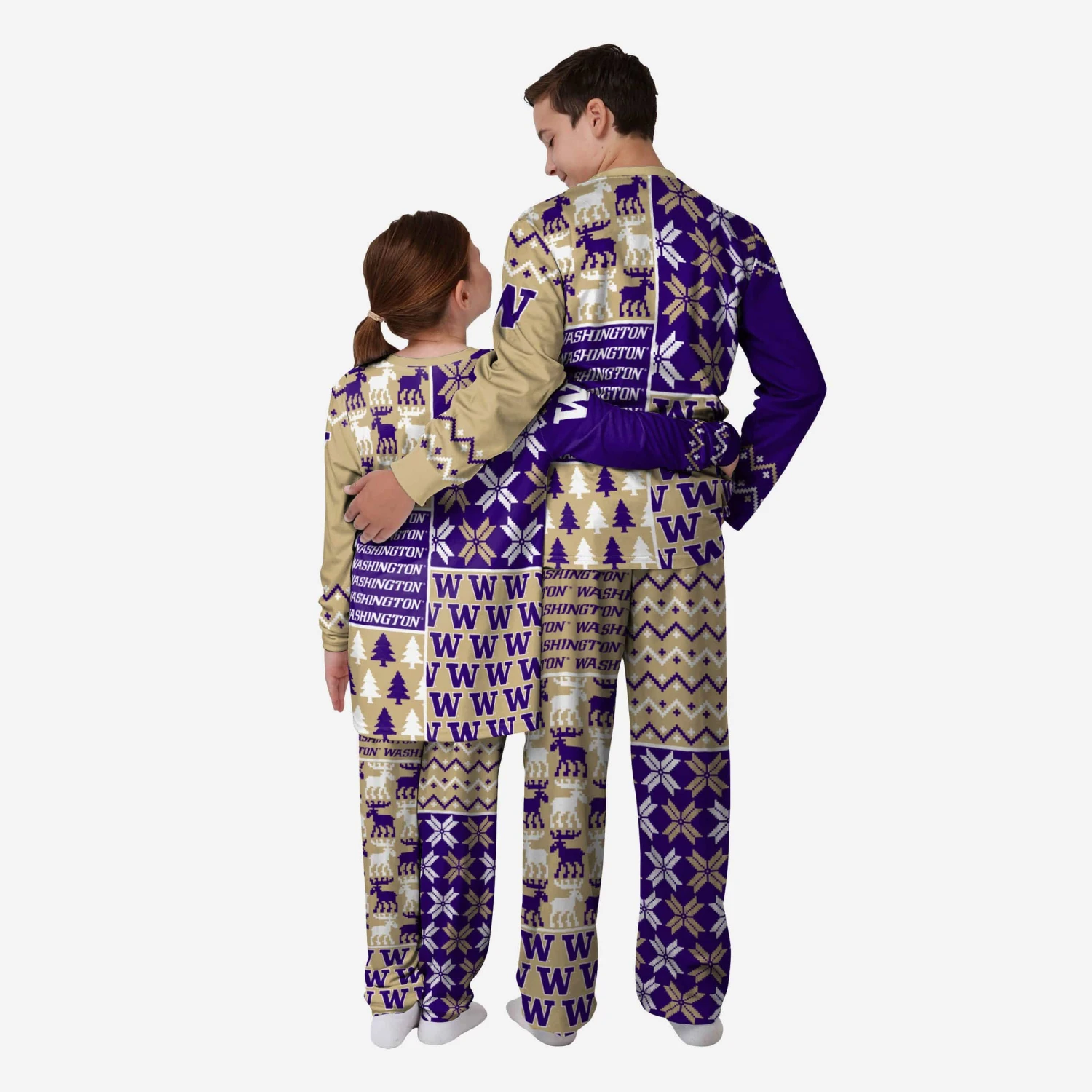 FOCO Washington Huskies Youth Busy Block Family Holiday Pajamas 4 FOCO Washington Huskies Youth Busy Block Family Holiday Pajamas - Image 2