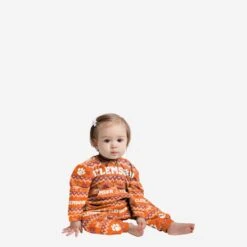 FOCO Clemson Tigers Infant Ugly Pattern Family Holiday Pajamas