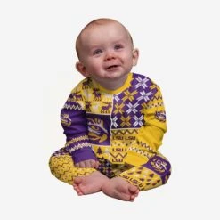 FOCO LSU Tigers Infant Busy Block Family Holiday Pajamas