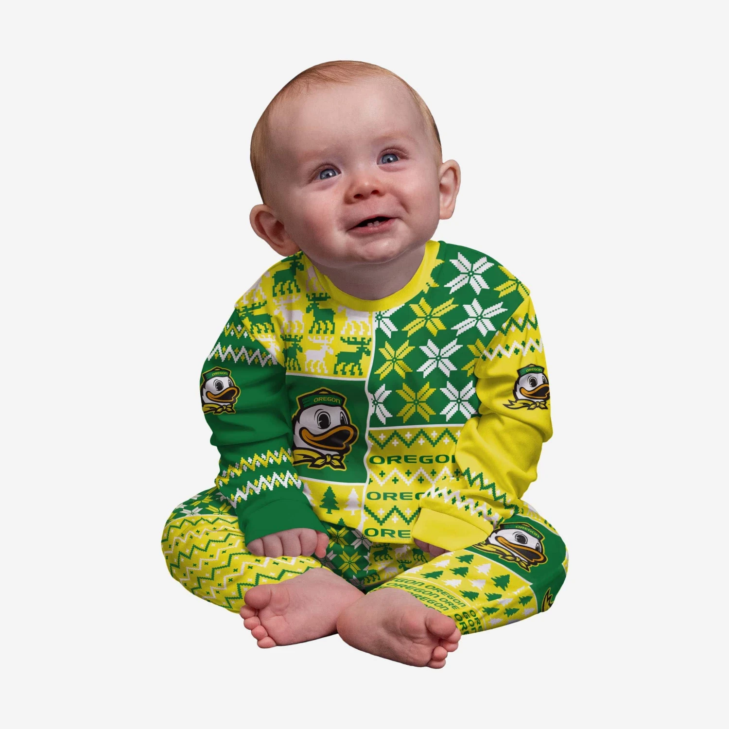 FOCO Oregon Ducks Infant Busy Block Family Holiday Pajamas 3 FOCO Oregon Ducks Infant Busy Block Family Holiday Pajamas