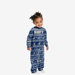 FOCO Navy Midshipmen Toddler Ugly Pattern Family Holiday Pajamas
