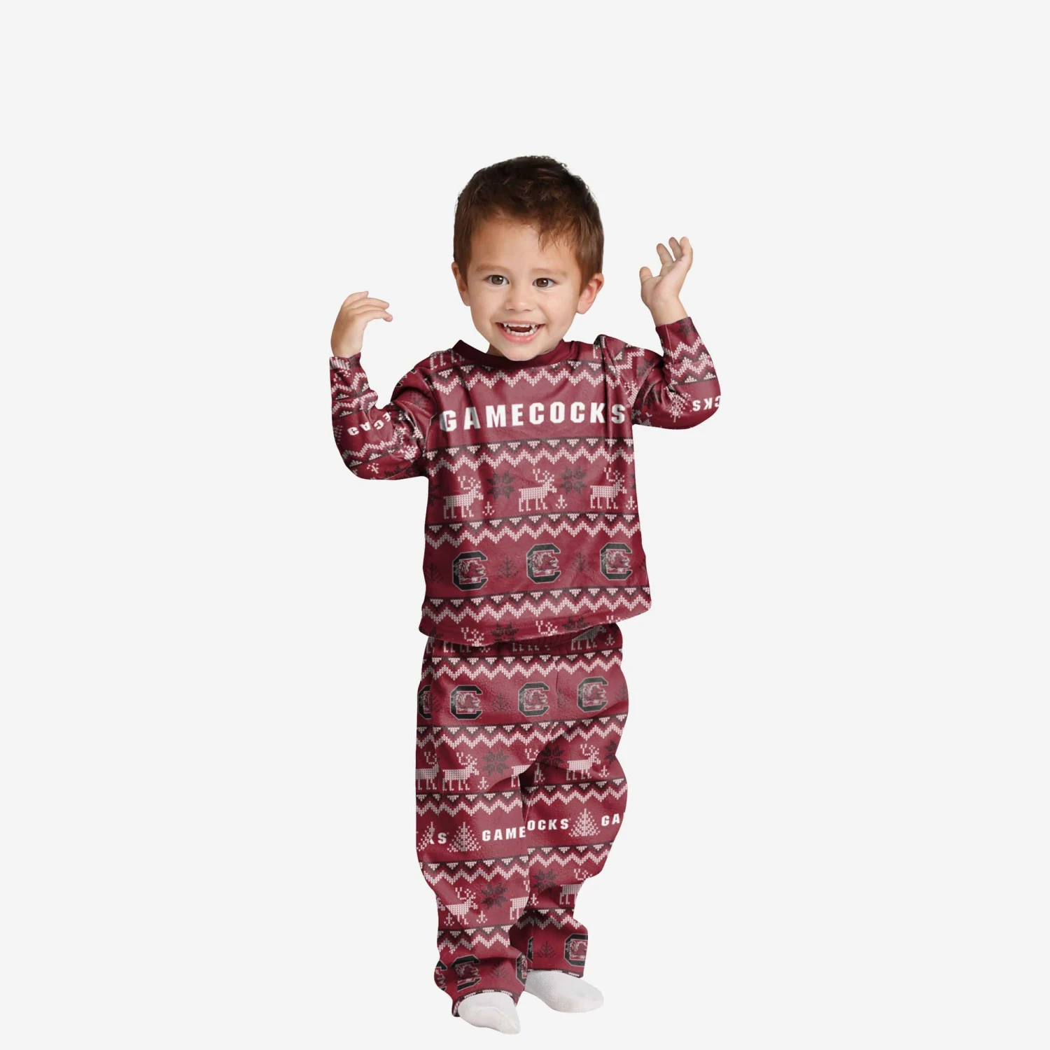 FOCO South Carolina Gamecocks Toddler Ugly Pattern Family Holiday Pajamas 3 FOCO South Carolina Gamecocks Toddler Ugly Pattern Family Holiday Pajamas