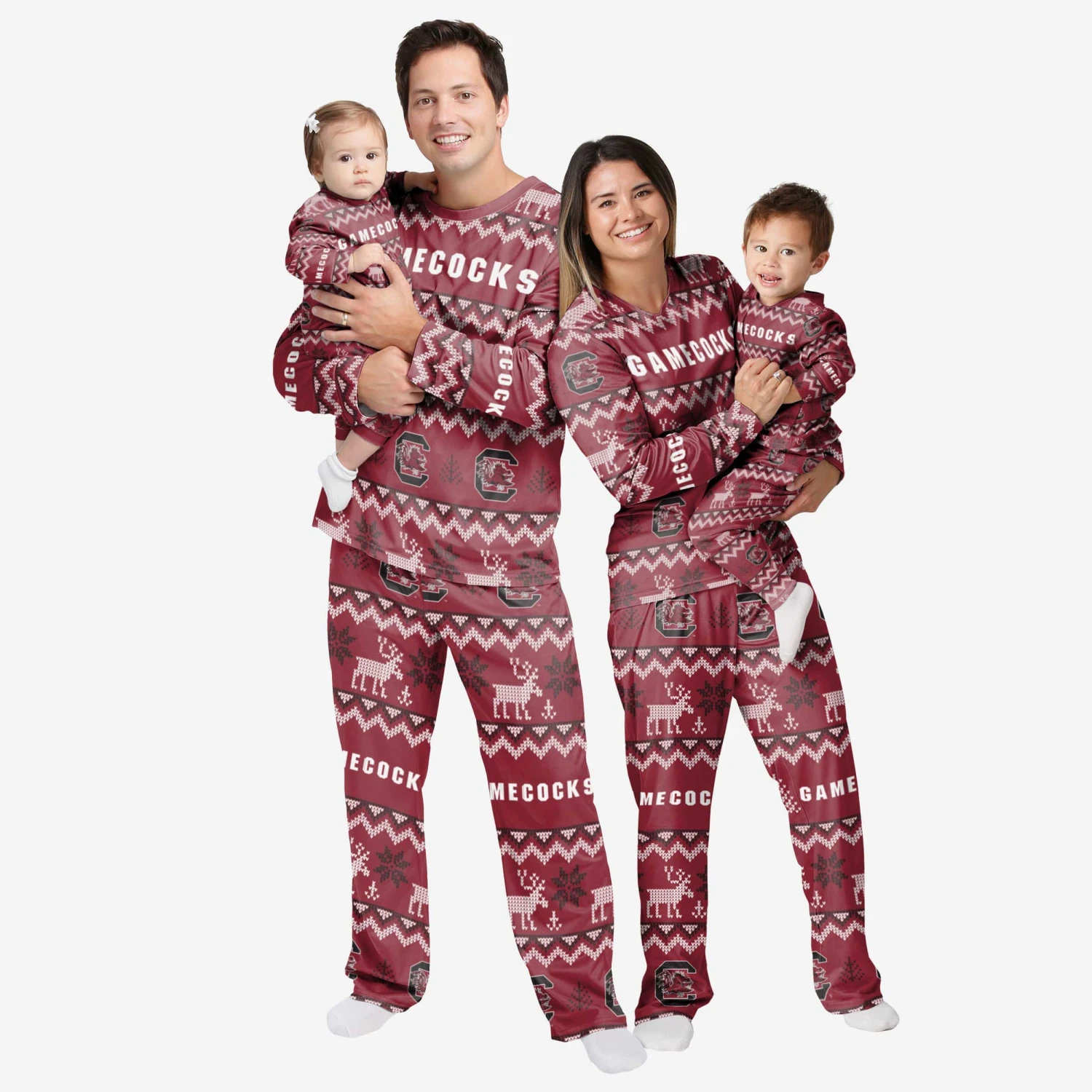 FOCO South Carolina Gamecocks Toddler Ugly Pattern Family Holiday Pajamas 4 FOCO South Carolina Gamecocks Toddler Ugly Pattern Family Holiday Pajamas - Image 2