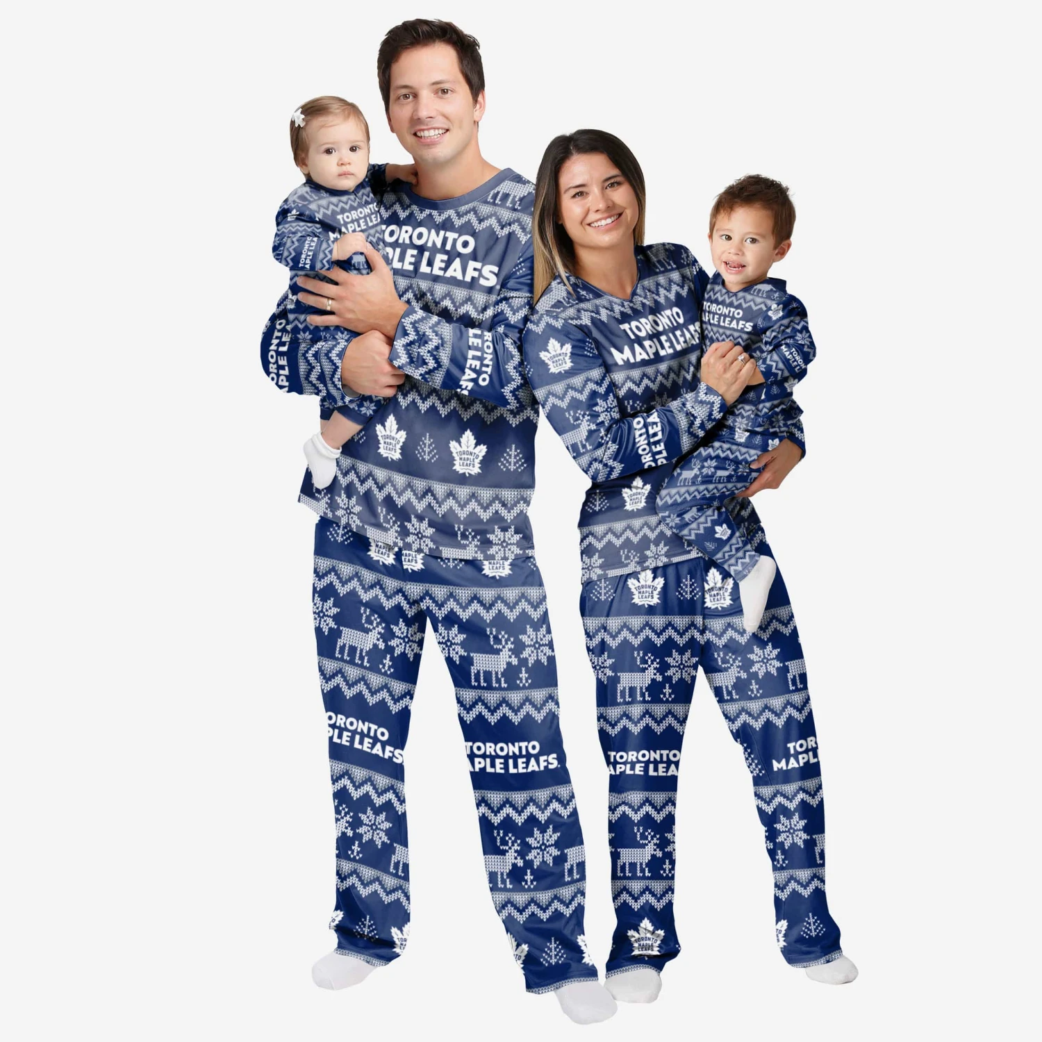 FOCO Toronto Maple Leafs Infant Ugly Pattern Family Holiday Pajamas 4 FOCO Toronto Maple Leafs Infant Ugly Pattern Family Holiday Pajamas - Image 2