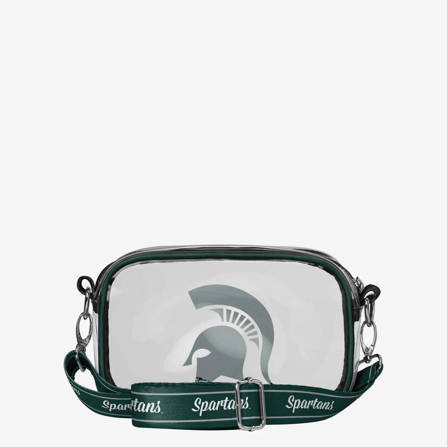 FOCO Michigan State Spartans Team Stripe Clear Crossbody Bag 7 FOCO Michigan State Spartans Team Stripe Clear Crossbody Bag - Image 5
