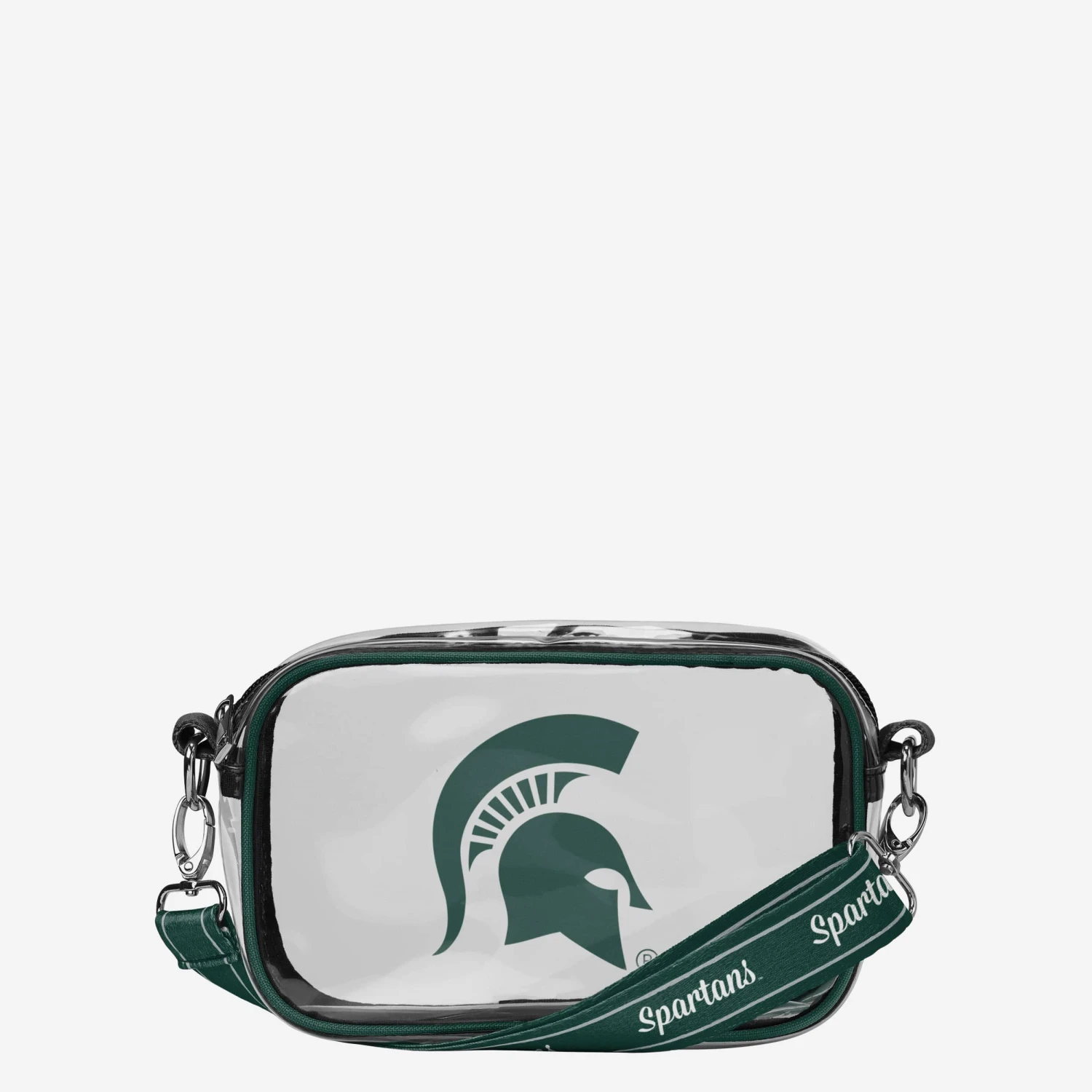FOCO Michigan State Spartans Team Stripe Clear Crossbody Bag 3 FOCO Michigan State Spartans Team Stripe Clear Crossbody Bag