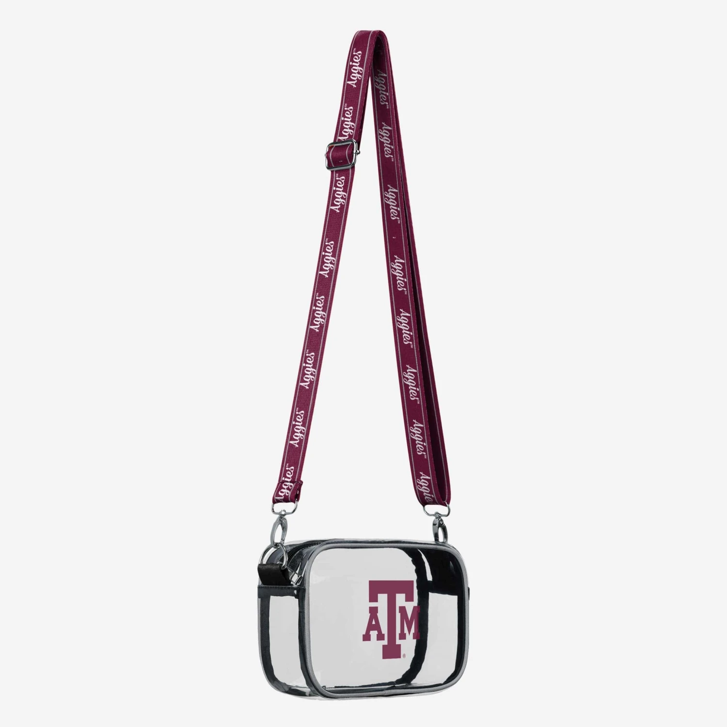 FOCO Texas A&M Aggies Team Stripe Clear Crossbody Bag 4 FOCO Texas A&M Aggies Team Stripe Clear Crossbody Bag - Image 2