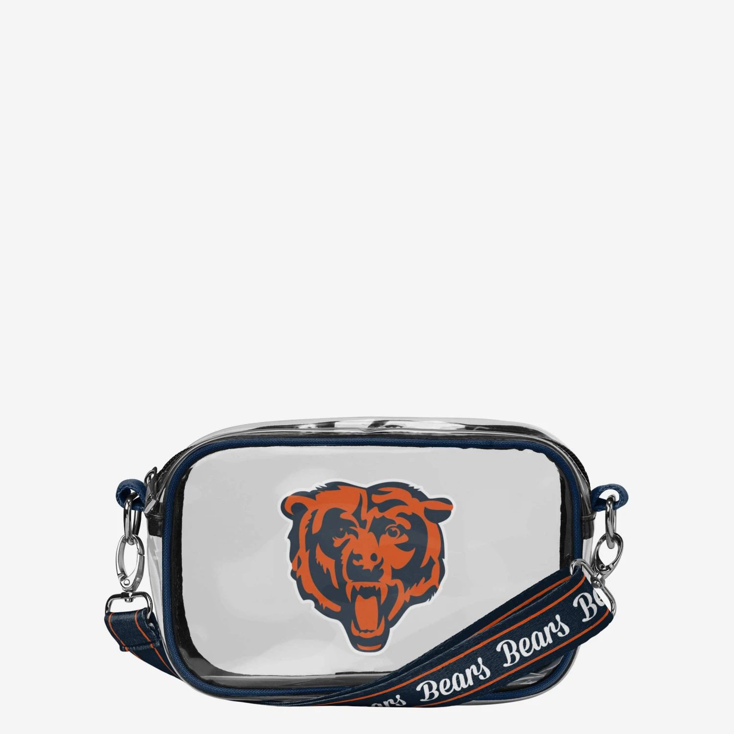 FOCO Chicago Bears Team Stripe Clear Crossbody Bag 3 FOCO Chicago Bears Team Stripe Clear Crossbody Bag