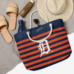 FOCO Detroit Tigers Nautical Stripe Tote Bag 9 FOCO Detroit Tigers Nautical Stripe Tote Bag -FOCO Shop BGMBNAUSTPTOTEDT g4