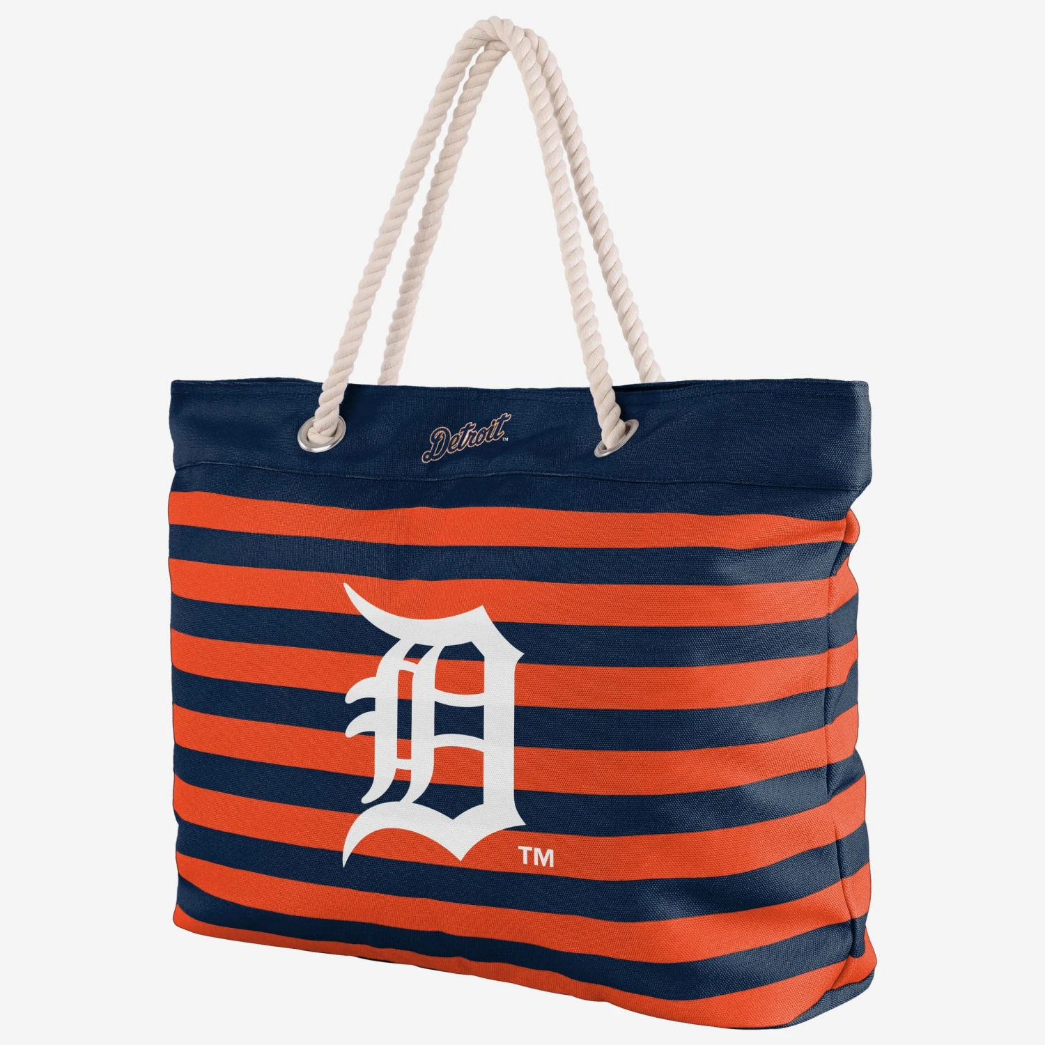 FOCO Detroit Tigers Nautical Stripe Tote Bag 4 FOCO Detroit Tigers Nautical Stripe Tote Bag - Image 2