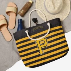 FOCO Pittsburgh Pirates Nautical Stripe Tote Bag -FOCO Shop BGMBNAUSTPTOTEPPR g4