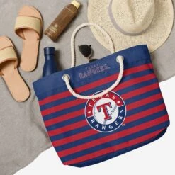 FOCO Texas Rangers Nautical Stripe Tote Bag -FOCO Shop BGMBNAUSTPTOTETR g4