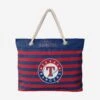 FOCO Texas Rangers Nautical Stripe Tote Bag