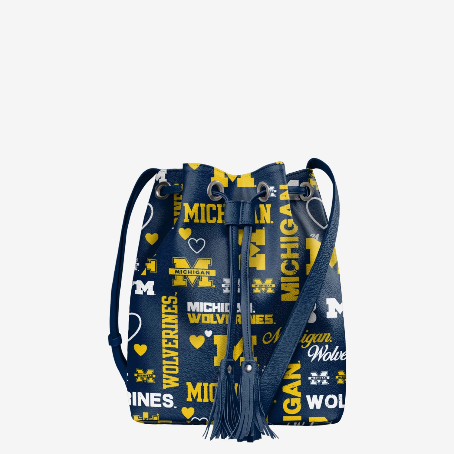 FOCO Michigan Wolverines Logo Love Cinch Purse 3 FOCO Michigan Wolverines Logo Love Cinch Purse