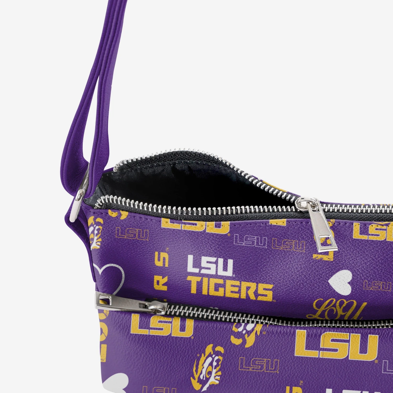 FOCO LSU Tigers Logo Love Crossbody Purse 6 FOCO LSU Tigers Logo Love Crossbody Purse - Image 4