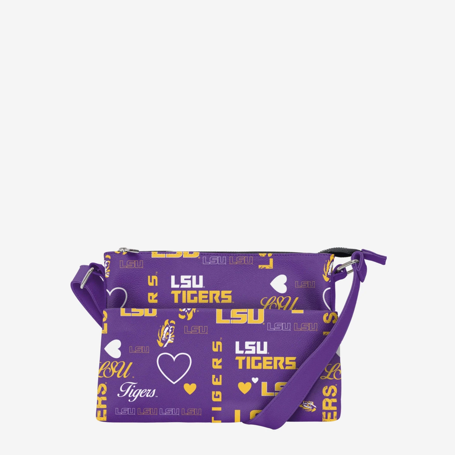 FOCO LSU Tigers Logo Love Crossbody Purse 3 FOCO LSU Tigers Logo Love Crossbody Purse
