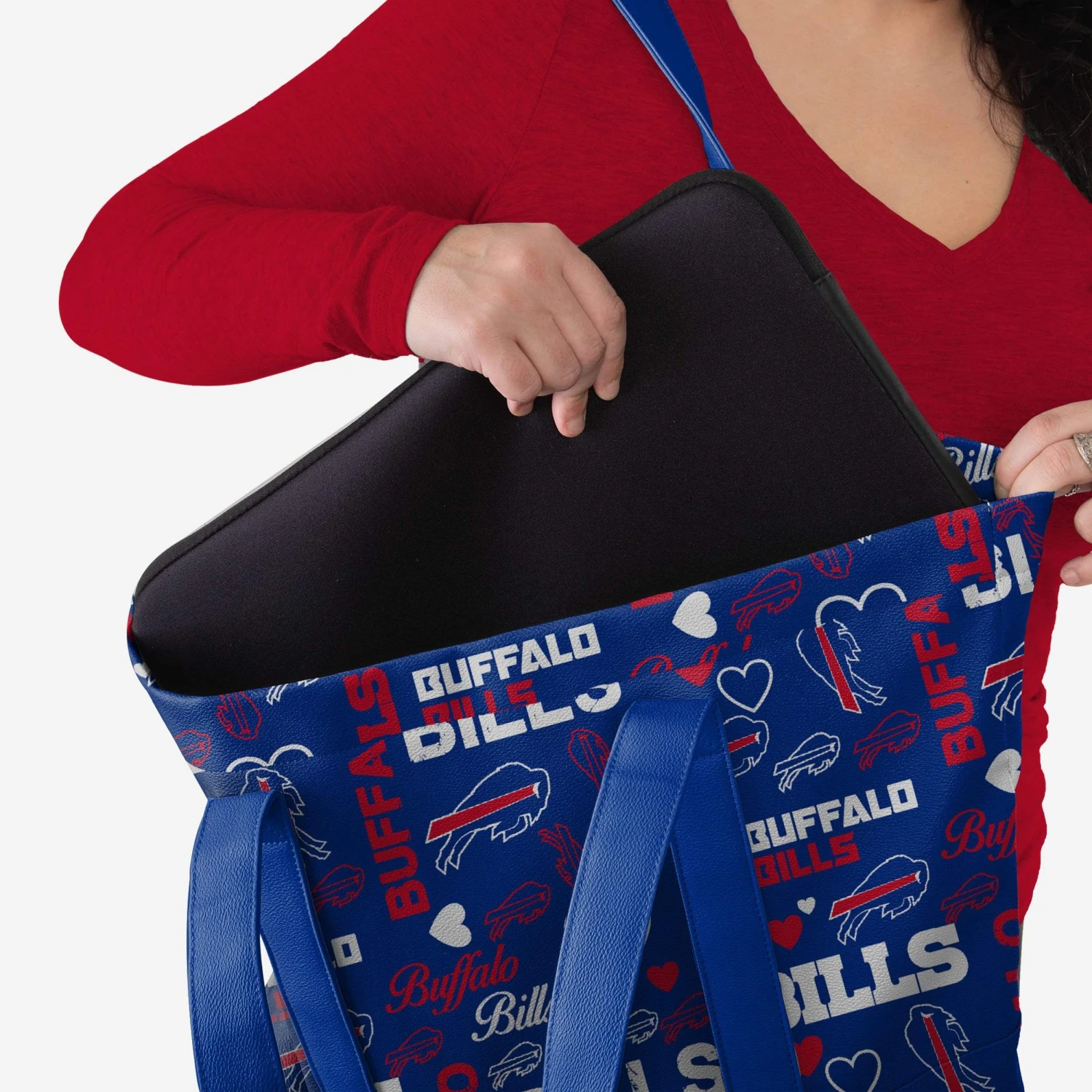 FOCO Buffalo Bills Logo Love Tote Bag 5 FOCO Buffalo Bills Logo Love Tote Bag - Image 3