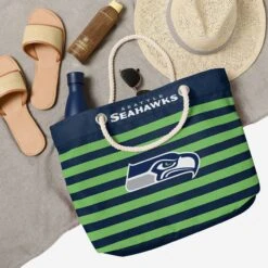 FOCO Seattle Seahawks Nautical Stripe Tote Bag -FOCO Shop BGNFNAUSTPTOTESS g4
