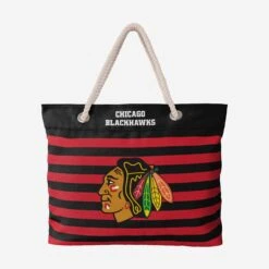 FOCO Chicago Blackhawks Nautical Stripe Tote Bag