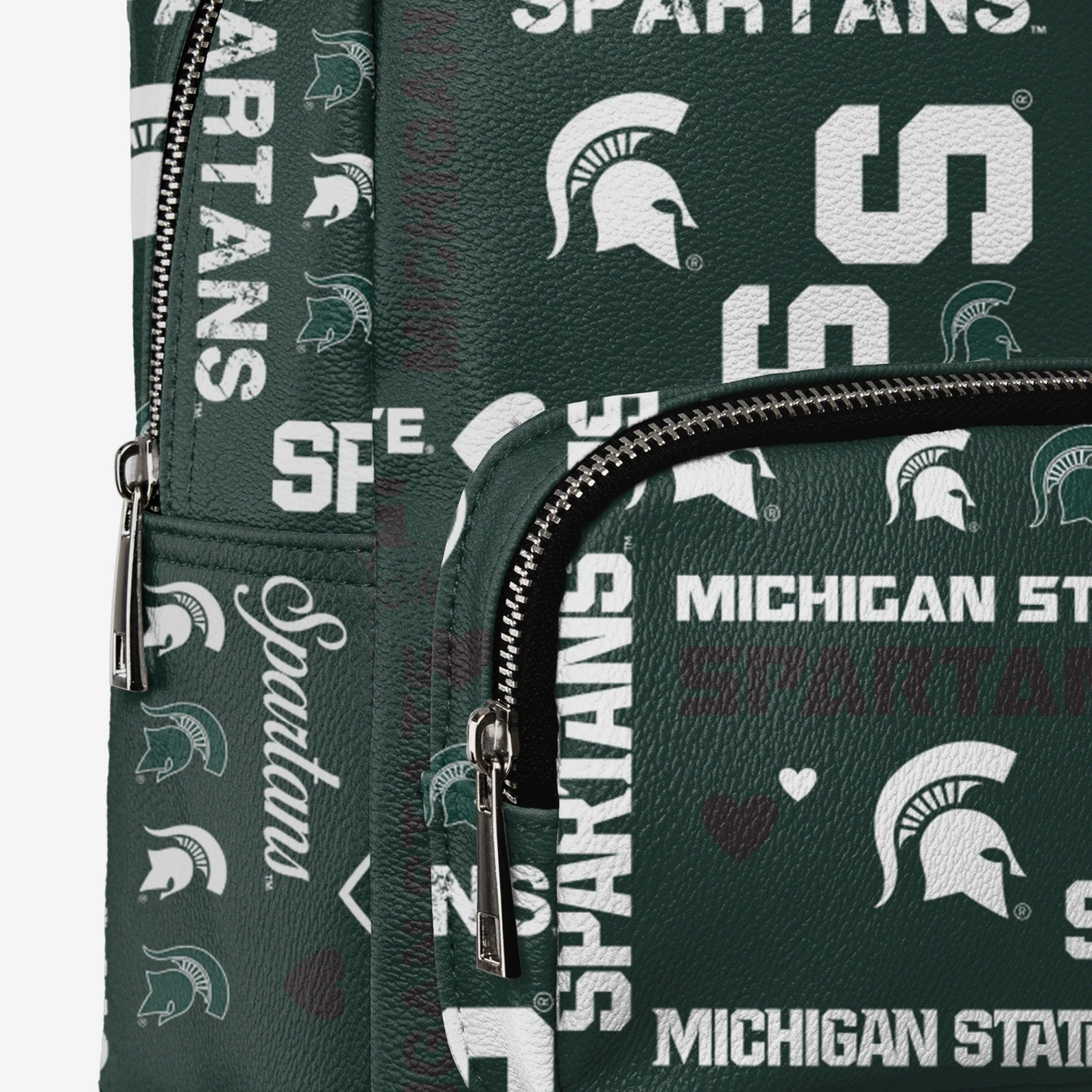 FOCO Michigan State Spartans Logo Love Mini Backpack 6 FOCO Michigan State Spartans Logo Love Mini Backpack - Image 4