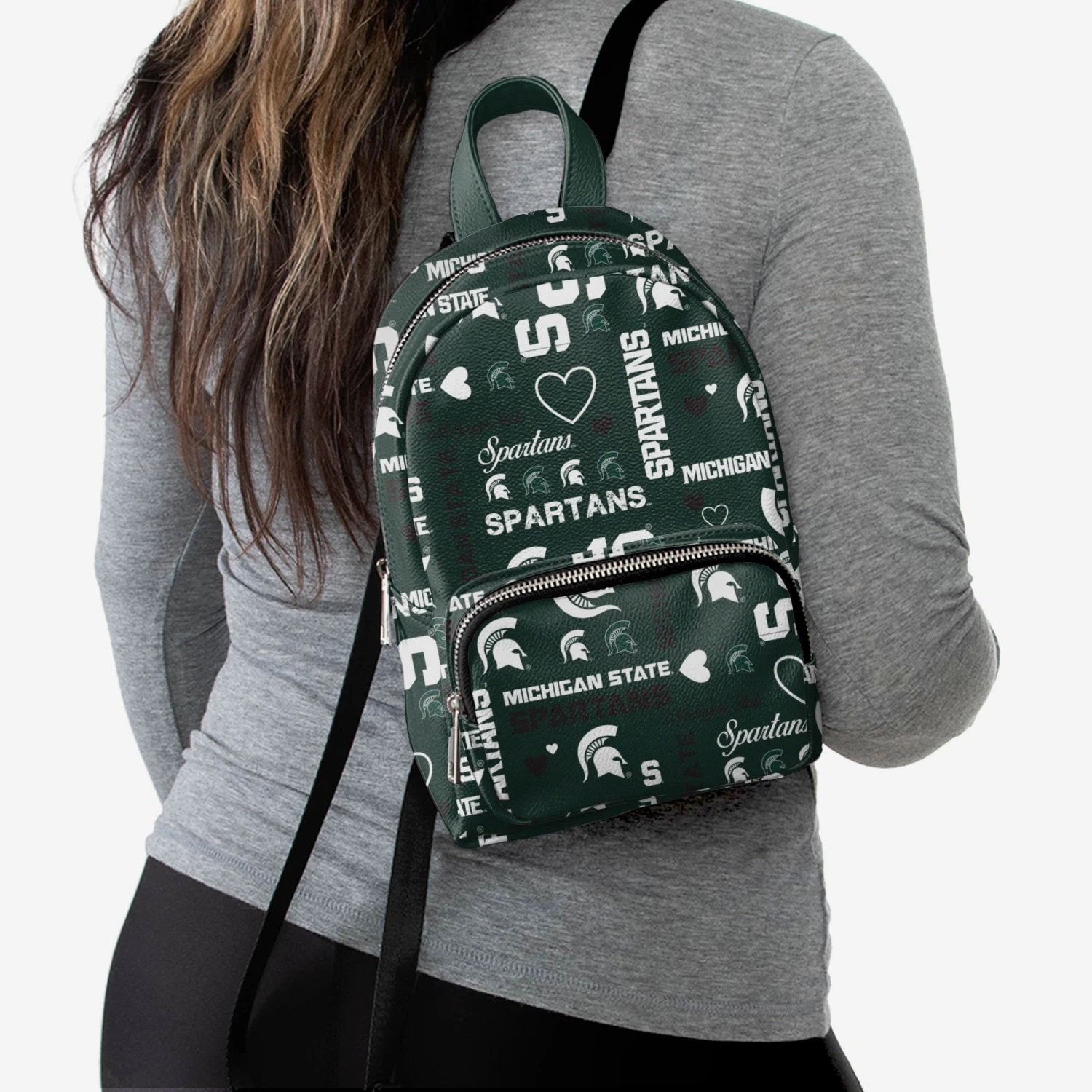FOCO Michigan State Spartans Logo Love Mini Backpack 4 FOCO Michigan State Spartans Logo Love Mini Backpack - Image 2