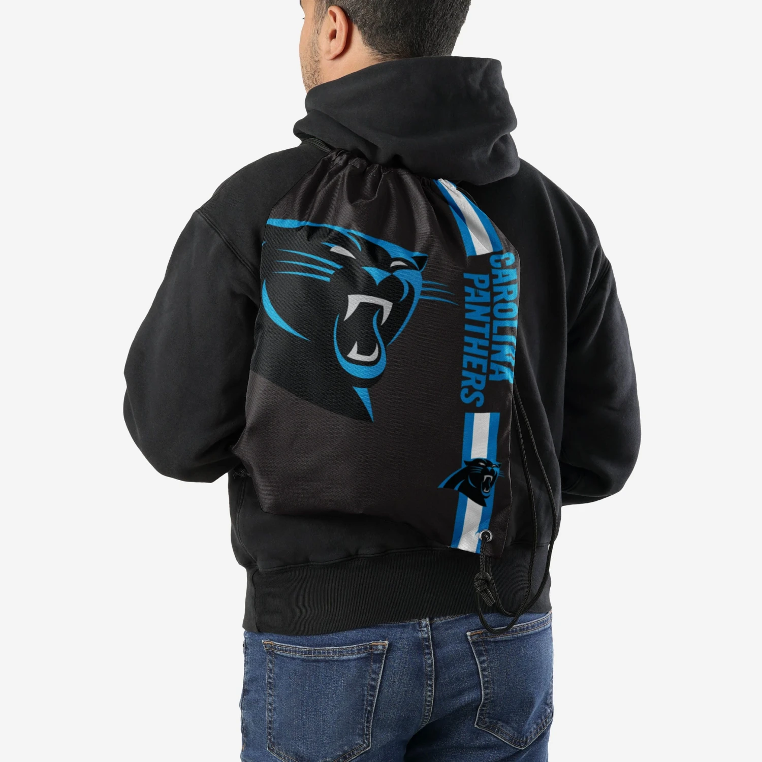FOCO Carolina Panthers Big Logo Drawstring Backpack 4 FOCO Carolina Panthers Big Logo Drawstring Backpack - Image 2
