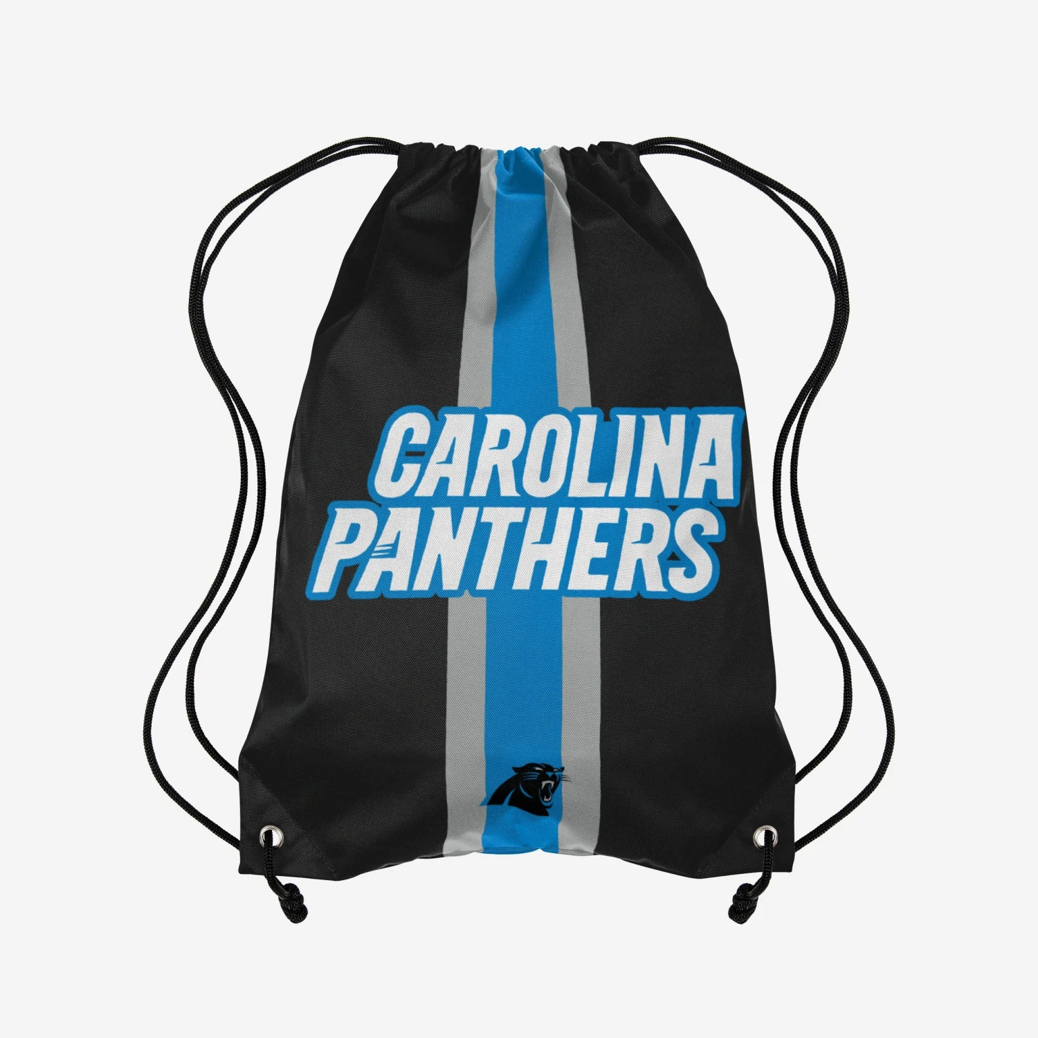 FOCO Carolina Panthers Team Stripe Wordmark Drawstring Backpack 3 FOCO Carolina Panthers Team Stripe Wordmark Drawstring Backpack