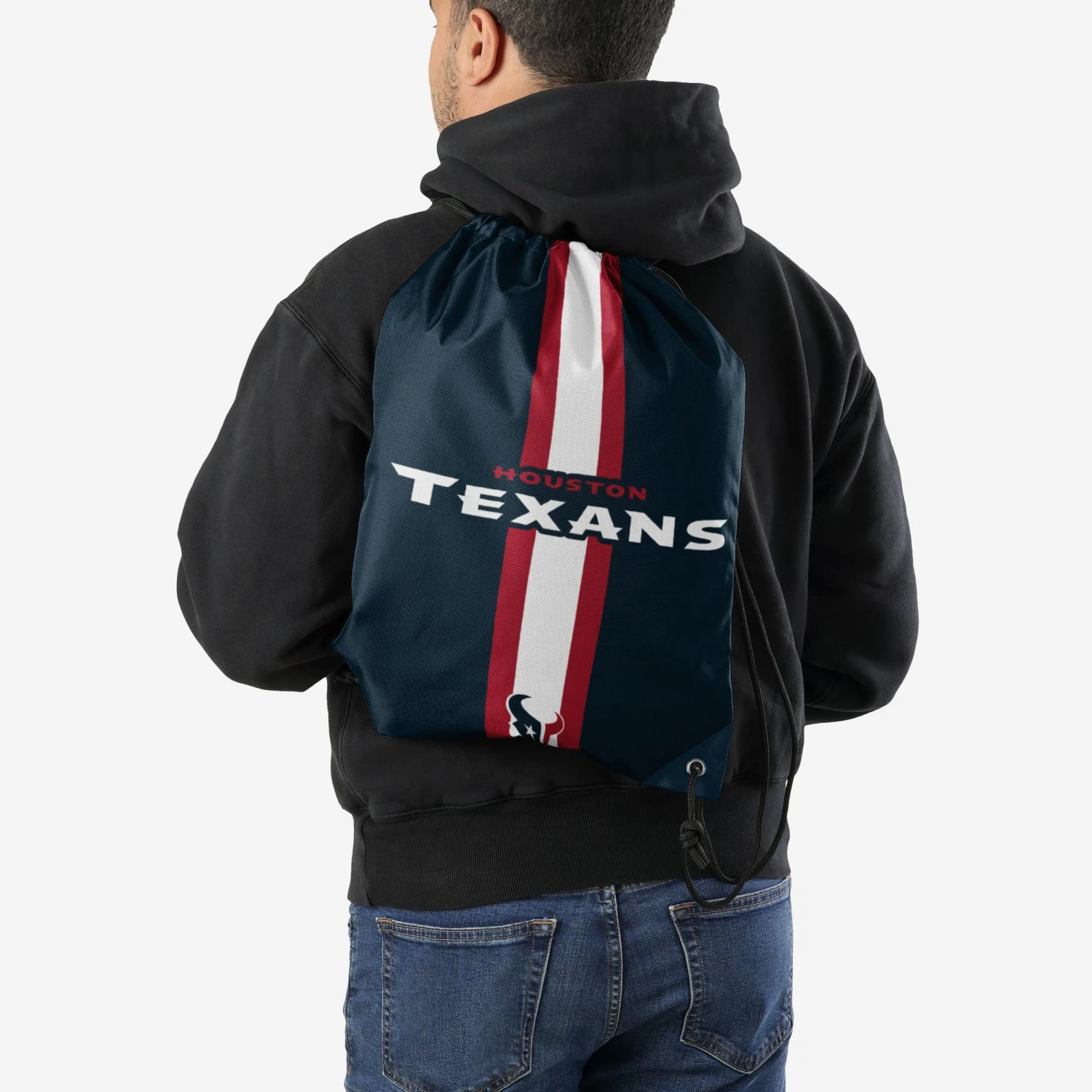 FOCO Houston Texans Team Stripe Wordmark Drawstring Backpack 4 FOCO Houston Texans Team Stripe Wordmark Drawstring Backpack - Image 2