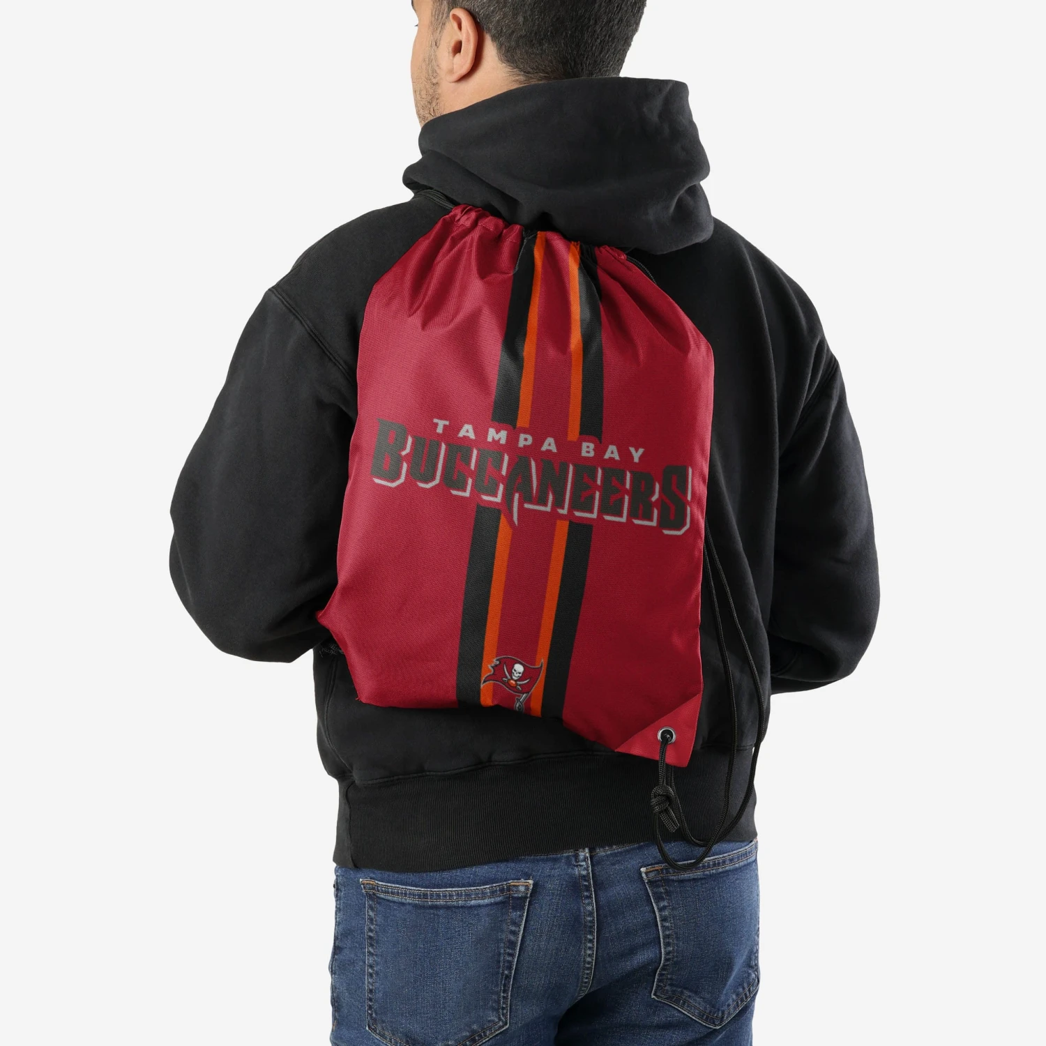 FOCO Tampa Bay Buccaneers Team Stripe Wordmark Drawstring Backpack 4 FOCO Tampa Bay Buccaneers Team Stripe Wordmark Drawstring Backpack - Image 2