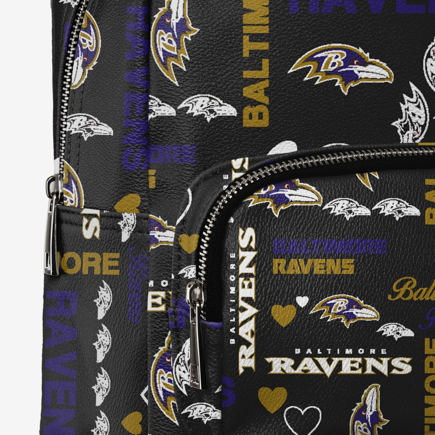 FOCO Baltimore Ravens Logo Love Mini Backpack 6 FOCO Baltimore Ravens Logo Love Mini Backpack - Image 4