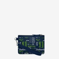 FOCO Seattle Seahawks Spirited Style Printed Collection Repeat Logo Wristlet