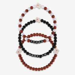 FOCO Texas Longhorns 3 Pack Beaded Friendship Bracelet
