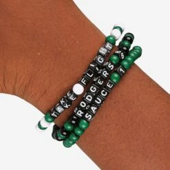 FOCO Aaron Rodgers & Sauce Gardner New York Jets 3 Pack Player Beaded Friendship Bracelet -FOCO Shop BRMNNF3PKPLFRNJARSG g4