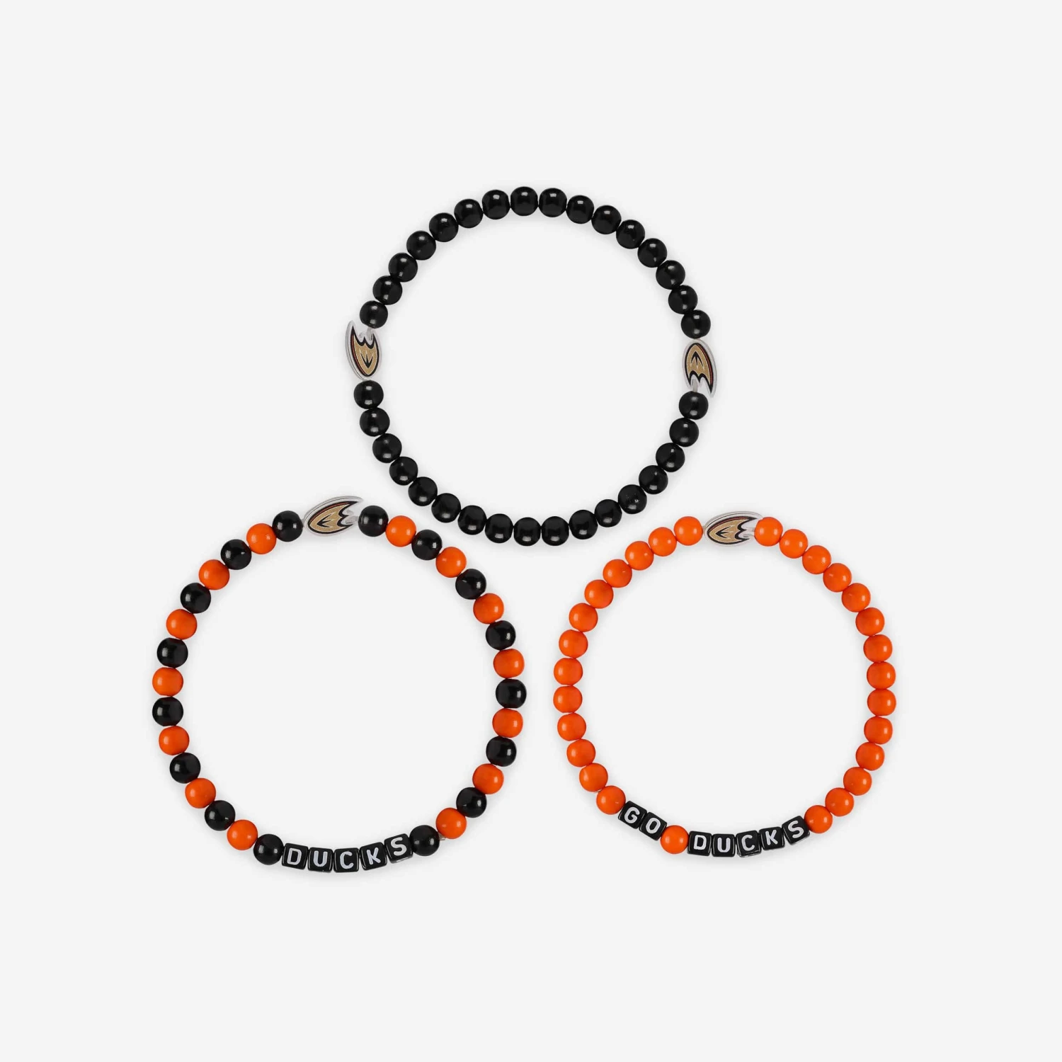 FOCO Anaheim Ducks 3 Pack Beaded Friendship Bracelet 5 FOCO Anaheim Ducks 3 Pack Beaded Friendship Bracelet - Image 3