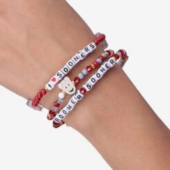 FOCO Oklahoma Sooners 3 Pack Friendship Bracelet -FOCO Shop BRNC3PKFROK g4