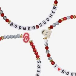 FOCO Oklahoma Sooners 3 Pack Friendship Bracelet -FOCO Shop BRNC3PKFROK s