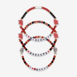 FOCO Wisconsin Badgers 3 Pack Friendship Bracelet