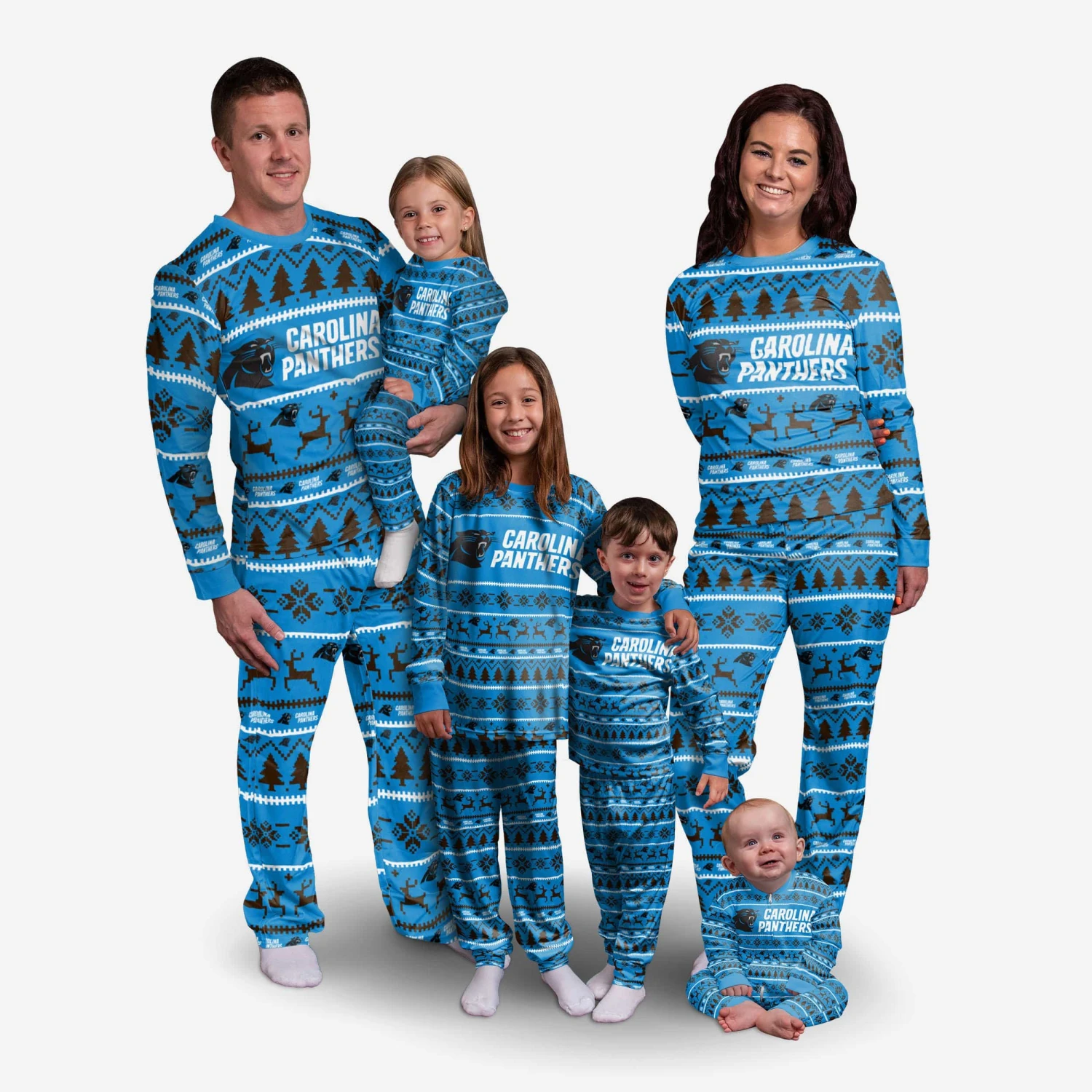 FOCO Carolina Panthers Youth Family Holiday Pajamas 4 FOCO Carolina Panthers Youth Family Holiday Pajamas - Image 2